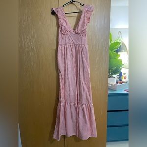 Maxi pink striped dress